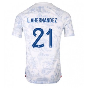 Frankrig Lucas Hernandez #21 Udebanetrøje VM 2022 Kort ærmer